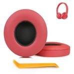 SINOWO Beats Solo 2 & Solo 3 Kablosuz Kulak Üstü Kulaklıklar için Earpad'lerin Değiştirilmesi, Solo2 Solo3 Gürültü Yalıtımlı Bellek Köpüğü ile Kulak Pedleri Yastıkları, Yumuşak Protein Deri