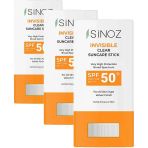 Sinoz Nemlendirici Şeffaf Stick Güneş Kremi SPF50+ 15 gr (3 paketi)