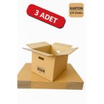 SinPack 3 Adet Çift Oluklu El Geçmeli Karton Koli 60x40x40 – Taşıma, Kargo, Depolama,Taşınma,Çeyiz