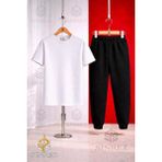 Sinrez SİNREZ Çocuk Sade Baskılı Eşofman Takımı Kız Çocuklar İçin 11-12 Yaş Casual Stil - Beyaz - Siyah - 11 - 12 Yaş