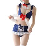 SINROYEE Seksi Fransız Hizmetçi Kostüm Kıyafetleri Cosplay Derin V Dantel İç Çamaşırı Babydoll Hizmetçi Kostüm Kadınlar için, Yth410-2, One_Size