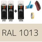 Sio Colors 2 Adet Sprey + 1 Adet Vernik Inci Beyazı RAL-1013 Sprey Boya Seti 400 Ml+Zımpara+Kağıt Bant+Eldiven - İNCİ BEYAZI RAL-1013