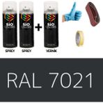 Sio Colors 2 Adet Sprey +1 Adet Vernik Siyah Gri RAL-7021 Sprey Boya Seti 400 Ml+Zımpara+Kağıtbant+Eldiven - SİYAH GRİ RAL-7021