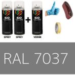 Sio Colors 2 Adet Sprey +1 Adet Vernik Toz Gri RAL-7037 Sprey Boya Seti 400 Ml+Zımpara+Kağıtbant+Eldiven