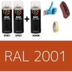 Sio Colors 2 Adet Sprey+1 Adet Vernik Kırmızı Turuncu RAL-2001 Sprey Boya Seti 400 Ml+Zımpara+Kağıtbant+Eldiven - KIRMIZI TURUNCU RAL-2001