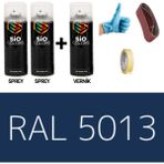 Sio Colors 2 Adet Sprey+1 Adet Vernik Kobalt Mavi RAL-5013 Sprey Boya Seti 400 Ml+Zımpara+Kağıtbant+Eldiven