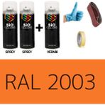 Sio Colors 2 Adet Sprey+1 Adet Vernik Pastel Turuncu RAL-2003 Sprey Boya Seti 400 Ml+Zımpara+Kağıtbant+Eldiven