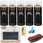 Sio Colors 5 Adet Isıya Dayanıklı Petek-Kalorifer-Radyatör-Klima Vernikli Sprey Boya Seti 400 ml - ANTRASİT GRİ