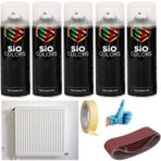 Sio Colors 5 Adet Isıya Dayanıklı Petek-Kalorifer-Radyatör-Klima Vernikli Sprey Boya Seti 400 ml - BEYAZ
