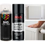 Sio Colors Isıya Dayanıklı Petek-Kalorifer-Radyatör-Klima Sprey Boya Seti 400 ml + Vernik 400 ml - BEYAZ