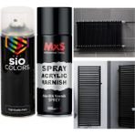 Sio Colors Isıya Dayanıklı Petek-Kalorifer-Radyatör-Klima Sprey Boya Seti 400 ml + Vernik 400 ml - SİYAH