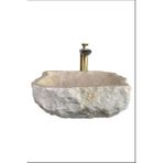Sipahi Marble Bej Mermer Dışı Patlatma Kare Özel Lavabo