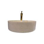 Sipahi Marble Bej Mermer Geniş Silindir Lavabo