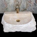 Sipahi Marble Bej Mermer Şekilsiz Batarya Çıkışlı Lavabo