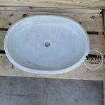 Sipahi Marble Beyaz Mermer Oval Lavabo