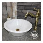 Sipahi Marble Beyaz Mermer V Model Lavabo