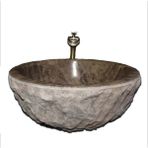Sipahi Marble Emperador Dışı Patlatma Yuvarlak Lavabo - Beyaz