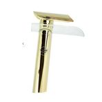 Sipahi Marble Gold Renk Cam Detaylı Modern Ve Dayanıklı Lavabo Bataryası