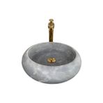 Sipahi Marble Gri Mermer Beyaz Damarlı Bombeli Lavabo