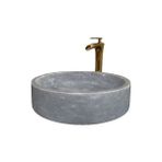 Sipahi Marble Gri Mermer Beyaz Detaylı Lavabo