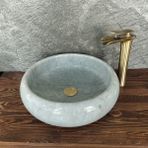 Sipahi Marble Gri Mermer Bombeli Lavabo