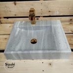 Sipahi Marble Gri Mermer Tek Batarya Çıkışlı Lavabo