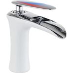 Sipahi Marble Krom Beyaz Kısa Şelale Batarya - Krom - Beyaz