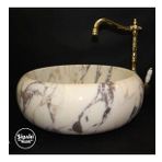 Sipahi Marble Menekşe Mermer Bombeli Lavabo