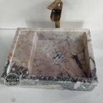 Sipahi Marble Menekşe Mermer Gizli Giderli Köşeli Lavabo
