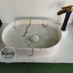 Sipahi Marble Menekşe Mermer Gizli Giderli Oval Lavabo