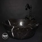Sipahi Marble Toros Siyah Mermer Dizayn Çanak Lavabo