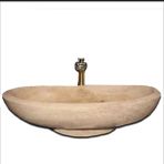 Sipahi Marble Traverten Elips Ayaklı Lavabo - yok - Bej