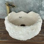 Sipahi Marble Traverten Özel Çalışma Çanak Lavabo