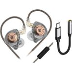 Sipariş Vakti Kz Edx Pro x 1dd 10MM Kulak Içi Kulaklık Mikrofonlu ve Type C Dönüştücü Kablo - edxprox - Gri - Siyah