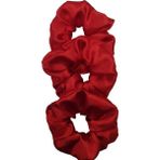 Sipariş Vakti Saten Saç Tokası Scrunchie Toka 3 Adet (Kırmızı5) - standart