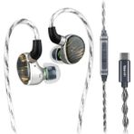 Sipariş Vakti Tınhıfı T6 Hifi Iem, 1dd+1 Planar Hibrit Kablolu Kulaklık Oyun ve Stüdyo Monitörü Audiophile Kulaklık - Gümüş - Type-c Mikrofonlu