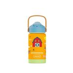 Sipnjoy Flipsip Farmyard Fun Çelik Çocuk Suluk Matara 360 Ml - Turuncu