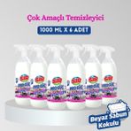 Sır 6 Adet Pro Güç Çok Amaçlı Temizleyici Beyaz Sabun Kokulu (1000 ml x 6 Adet) - 1 lt