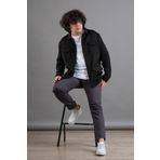Sir Cepli Regular Fit Kışlık Astarsız Erkek Triko Ceket - 50 - Siyah