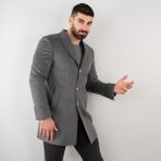 Sir Regular Fit Erkek Kaşe Kaban - 46 - Gri