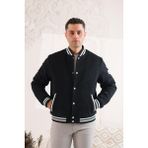 Sir Regular Fit Kaşmir Astarlı Çıtçıt Kapamalı Kolej Yaka Erkek Mont - 52 - Siyah