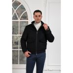 Sir Regular Fit Yünlü Dik Yaka Astarlı Içi Elyaflı Kaşe Mont - 50 - Siyah
