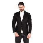 SİR YÜNLÜ MONO YAKA KAŞMİR ÇİFT YIRTMAÇ 6 DROP KIŞLIK ERKEK TEK CEKET SR67502 SİYAH 50-6 Drop