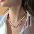 Sıra İncili Rose Gold Trend Gümüş Kolye