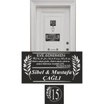sıradışıhediyem METAL ZEYTİN model EVE GİRERKEN DUALI KAPI SÜSü kapı isimliği 15x8 cm, 5X5 cm. KAPI numarası ebatı
