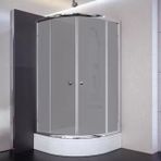 Sırduş 100x100x180 cm Oval Parlak Profil Komple Kumlu Cam Duş Kabini