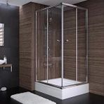 Sırduş 100x80x180 cm Dikdörtgen Parlak Profil Şeffaf Cam Duş Kabini