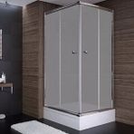 Sırduş 110x110x180 cm Kare Parlak Profil Komple Kumlu Cam Duş Kabini