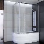 Sırduş 150X100 Sır-Lüks Asimetrik Küvet Üstü Duşakabin Sağ