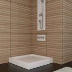 Sırduş 90X90X12 Kare Monoblok Duş Teknesi - BEYAZ